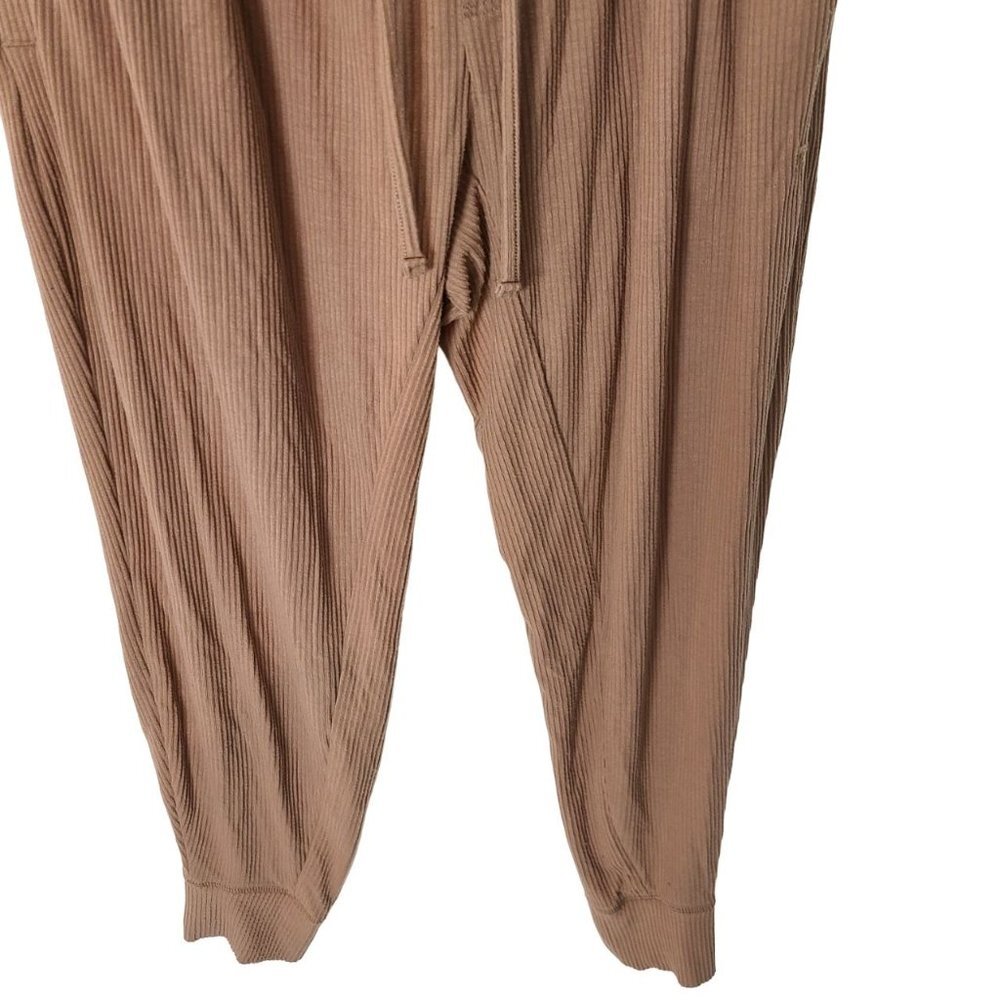 Tommy John Womens S Brown Drawstring Ribbed Zen Joggers Lounge Pants Pockets View 4